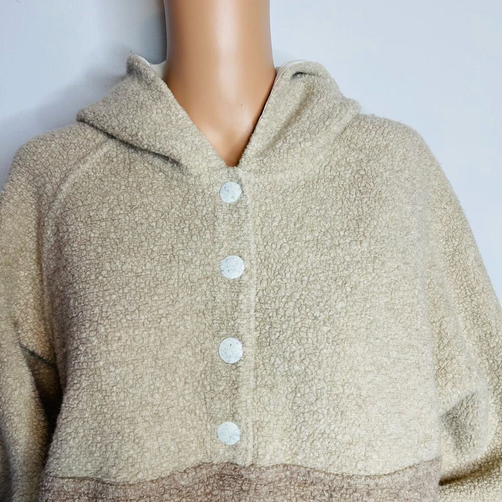 Outdoor voices women’s MegaFleece Wool Blend Snap Up Hoodie size M Colorblock - Picture 4 of 11